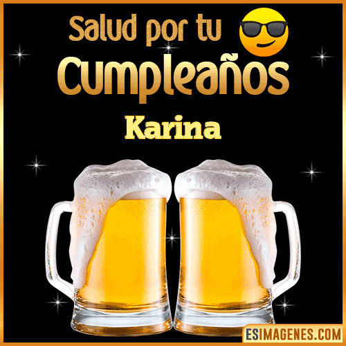 Feliz Cumpleaños cerveza gif  Karina