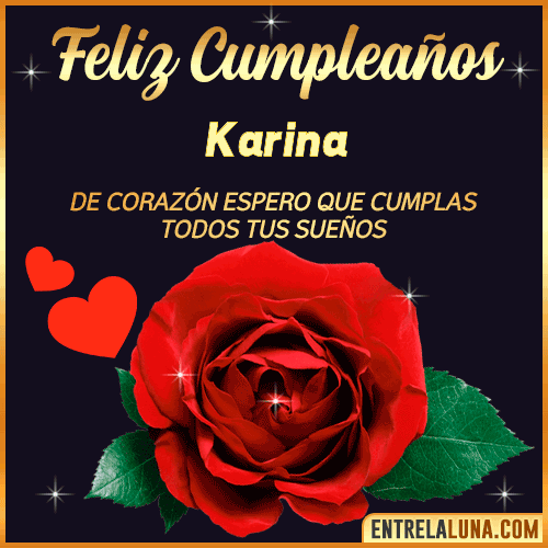 Feliz Cumpleaños con Rosas  Karina