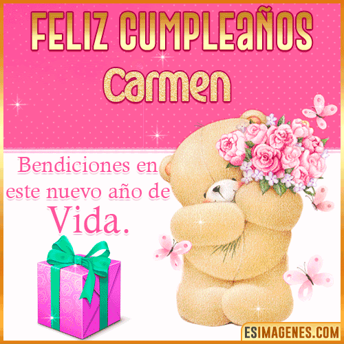 Feliz Cumpleaños Gif  Carmen