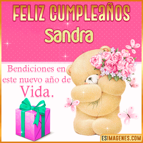 Feliz Cumpleaños Gif  Sandra