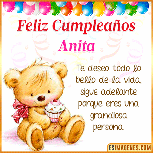 Gif de Feliz Cumpleaños  Anita