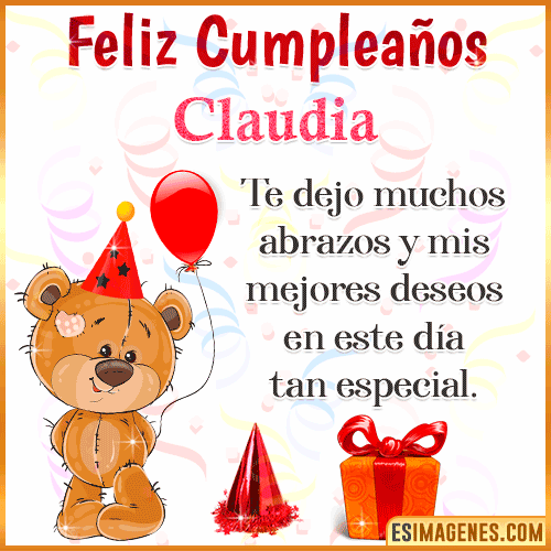 Gif de osito tierno para cumpleaños  Claudia