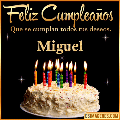 Gif de torta de cumpleaños para  Miguel