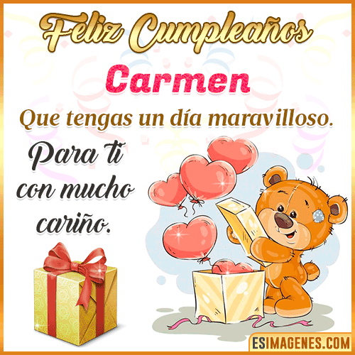 Gif para desear feliz cumpleaños  Carmen