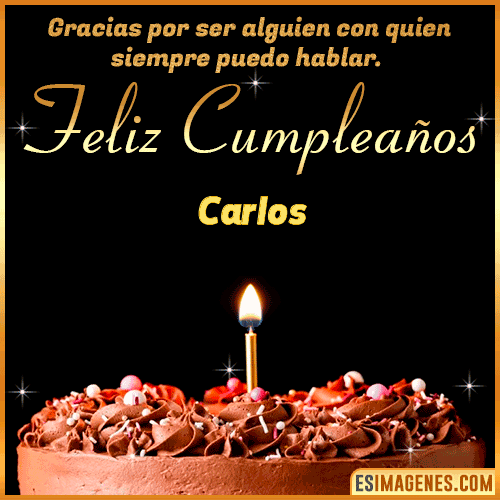 Gif de pastel de Cumpleaños con Nombre  Carlos