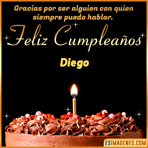 Gif de pastel de Cumpleaños con Nombre  Diego