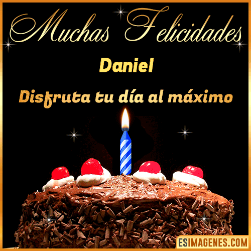 GIF Torta de cumpleaños con Nombre  Daniel