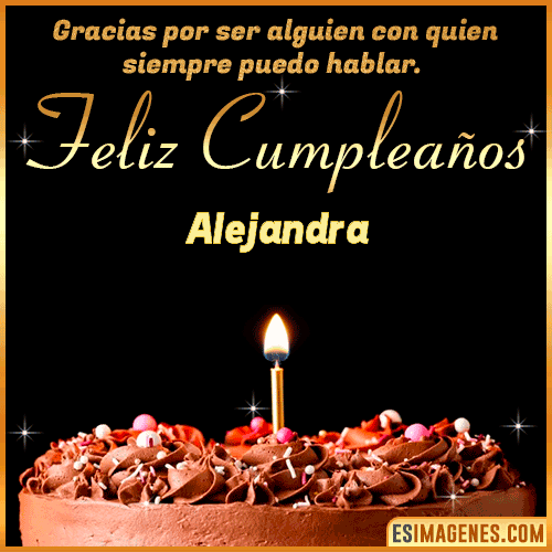 pastel de cumpleaños con Nombre  Alejandra
