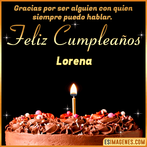 pastel de cumpleaños con Nombre  Lorena