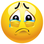 emoji triste llorando
