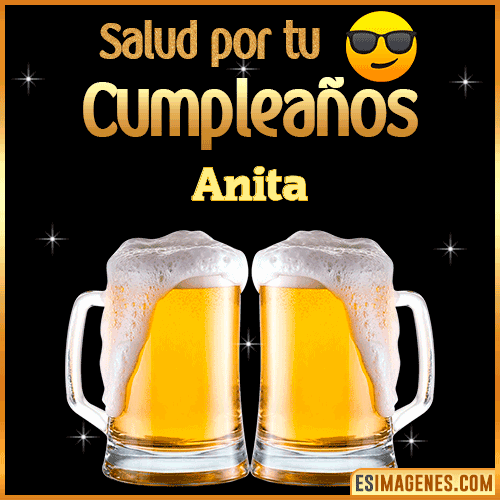 Feliz Cumpleaños cerveza gif  Anita