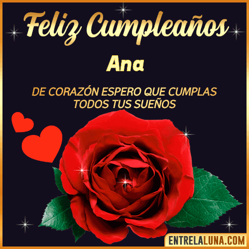 Feliz Cumpleaños con Rosas  Ana