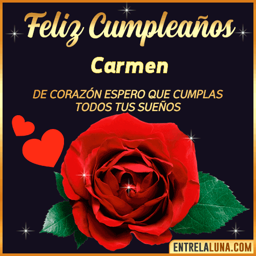 Feliz Cumpleaños con Rosas  Carmen