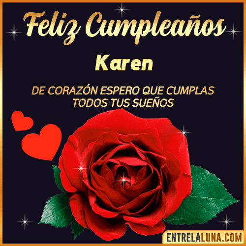 Feliz Cumpleaños con Rosas  Karen