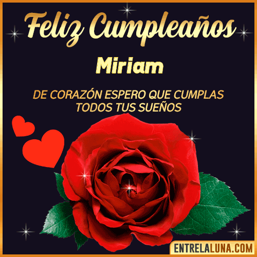 Feliz Cumpleaños con Rosas  Miriam