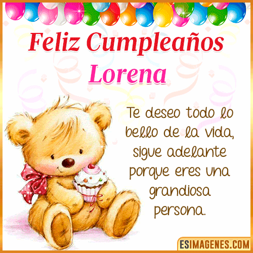 Gif de Feliz Cumpleaños  Lorena