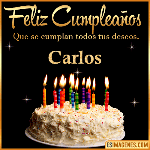 Gif de torta de cumpleaños para  Carlos