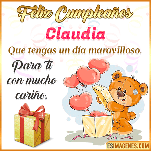 Gif para desear feliz cumpleaños  Claudia
