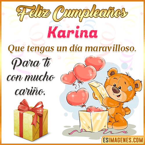 Gif para desear feliz cumpleaños  Karina