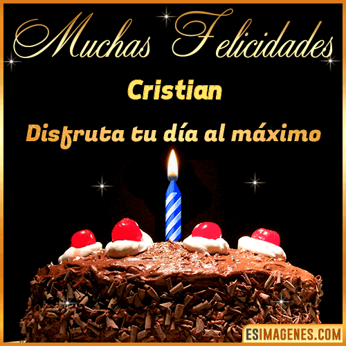 GIF Torta de cumpleaños con Nombre  Cristian