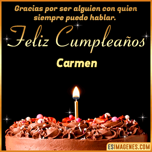 pastel de cumpleaños con Nombre  Carmen