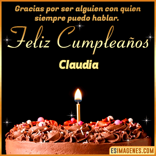 pastel de cumpleaños con Nombre  Claudia