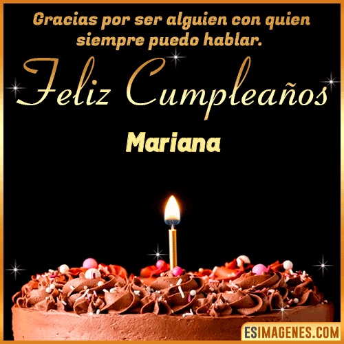 pastel de cumpleaños con Nombre  Mariana