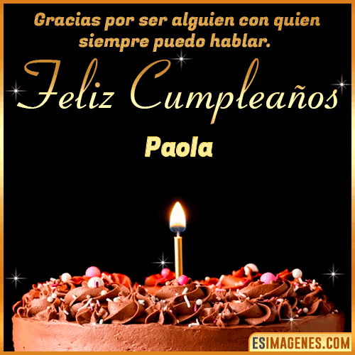 pastel de cumpleaños con Nombre  Paola