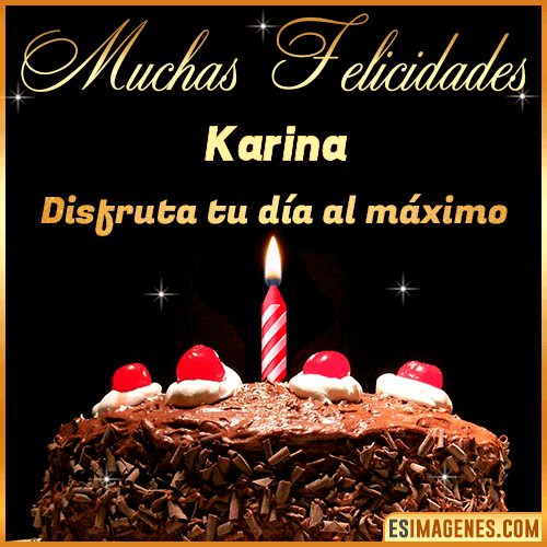 Torta de cumpleaños con Nombre  Karina