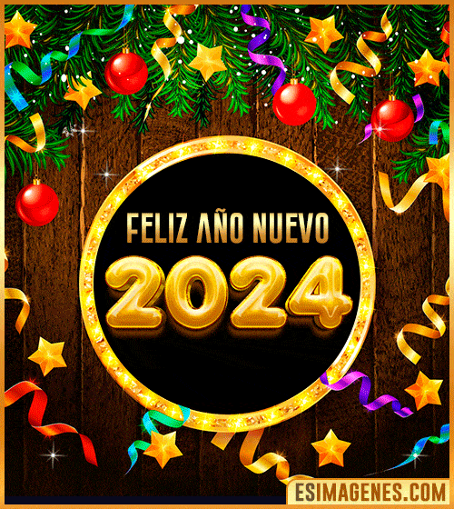 feliz ano nuevo 2024 tarjeta animada