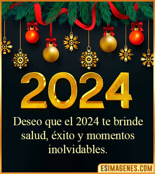 tarjeta de feliz ano nuevo 2024